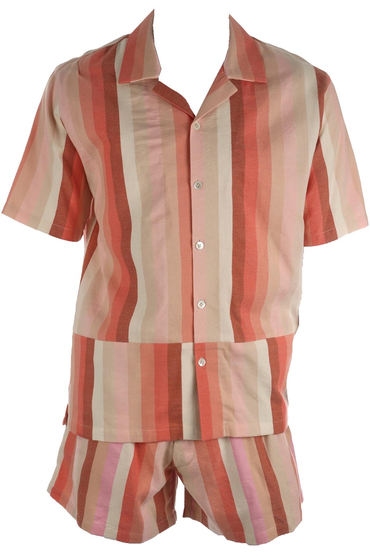 MARRAKSHI MULTI MEN'S COTTON SHIRT AND SHORTS SET SMALL