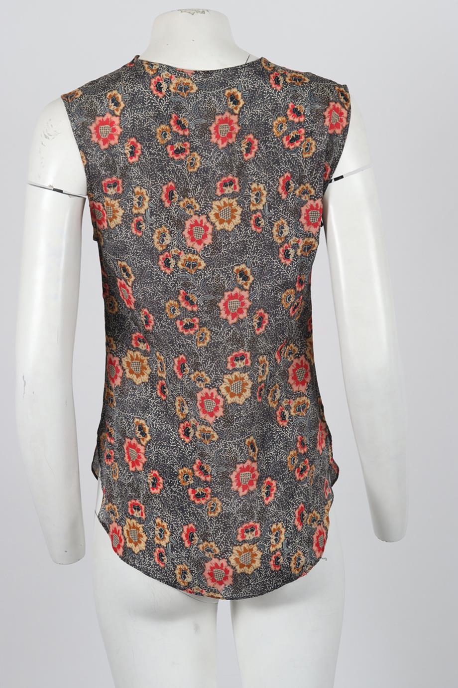 ISABEL MARANT FLORAL PRINT SILK BLEND TOP FR 38 UK 10