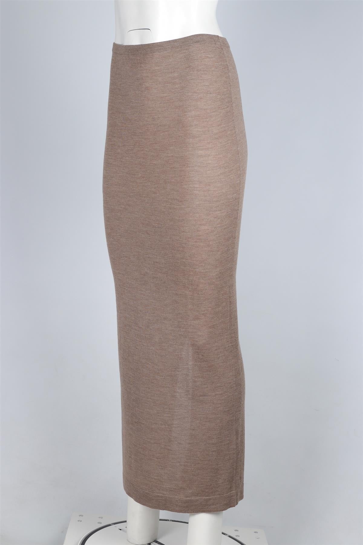 ETERNE BROWN CASHMERE MAXI SKIRT XSMALL/SMALL
