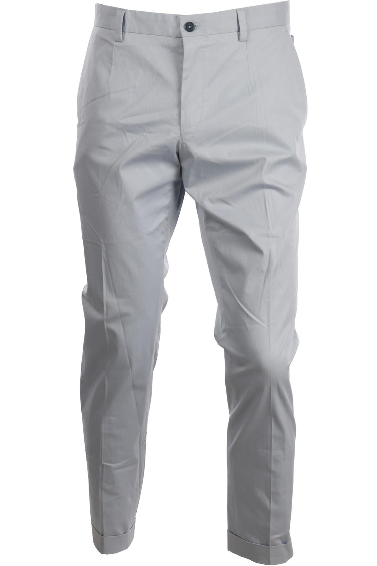 DOLCE & GABBANA BLUE MEN'S COTTON STRAIGHT LEG PANTS IT 50 UK 34