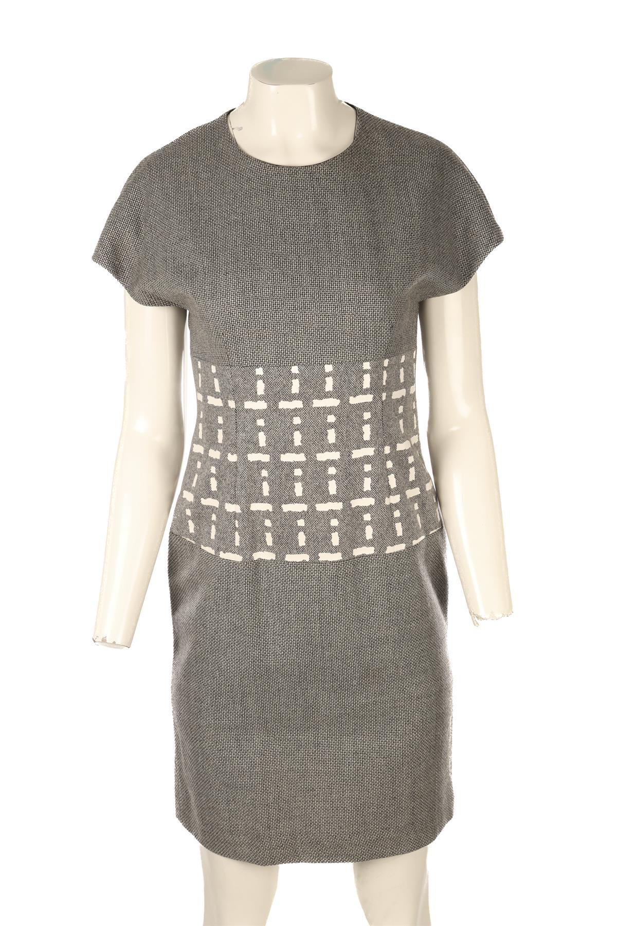 FENDI GREY WOOL MIDI DRESS IT 40 UK 8