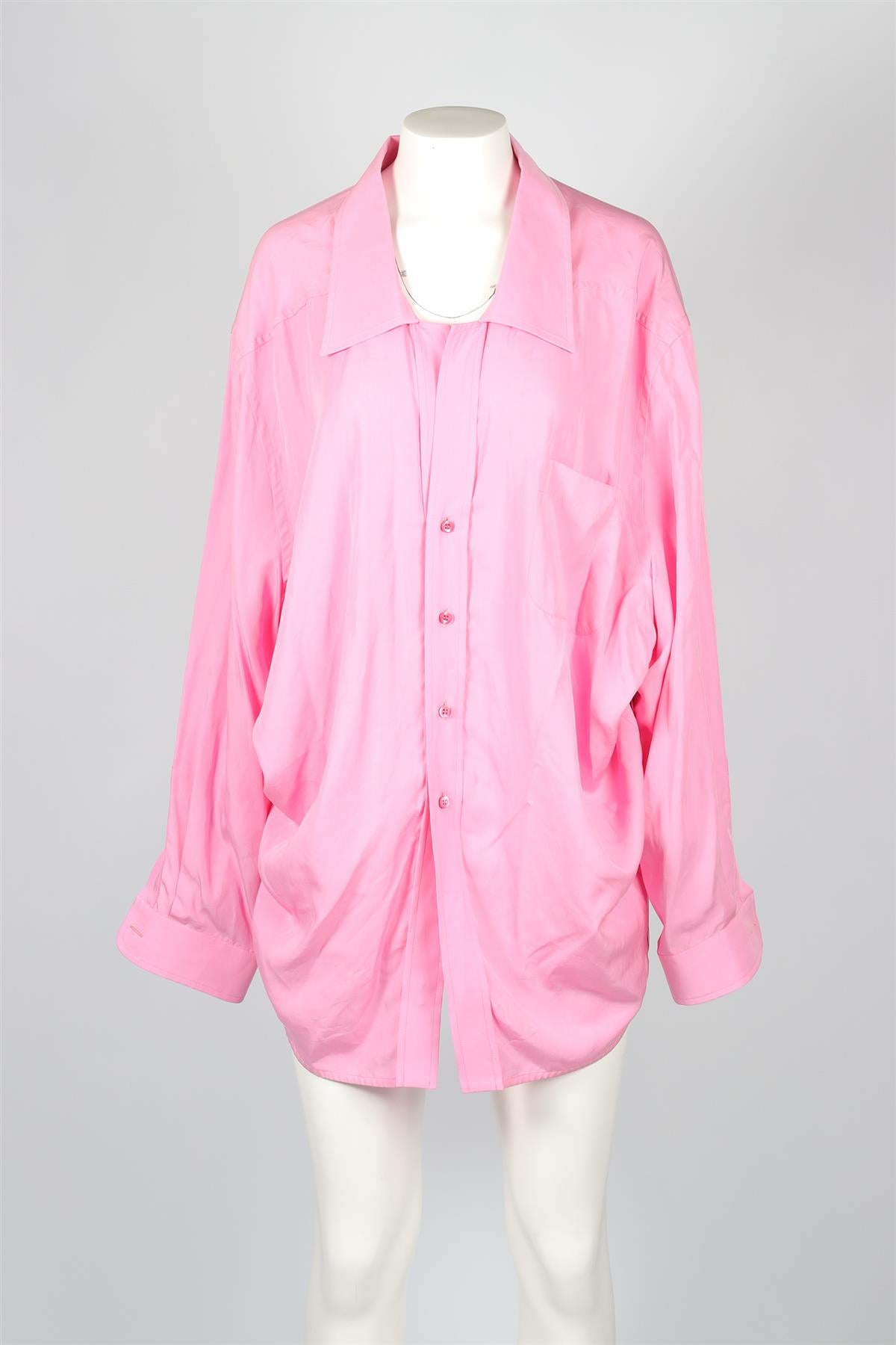 BALENCIAGA PINK WOVEN SHIRT FR 36 UK 8