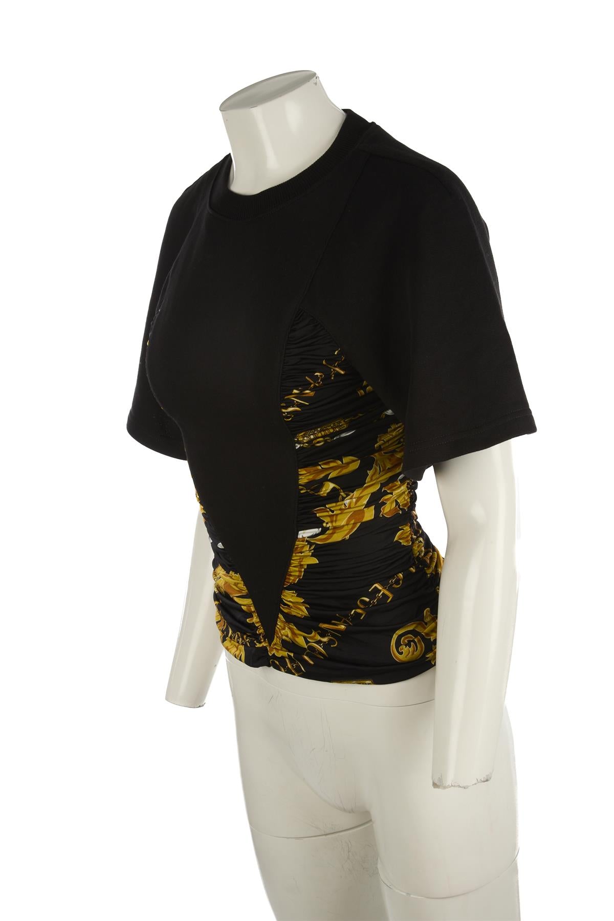 VERSACE JEANS COUTURE BLACK COTTON TOP MEDIUM