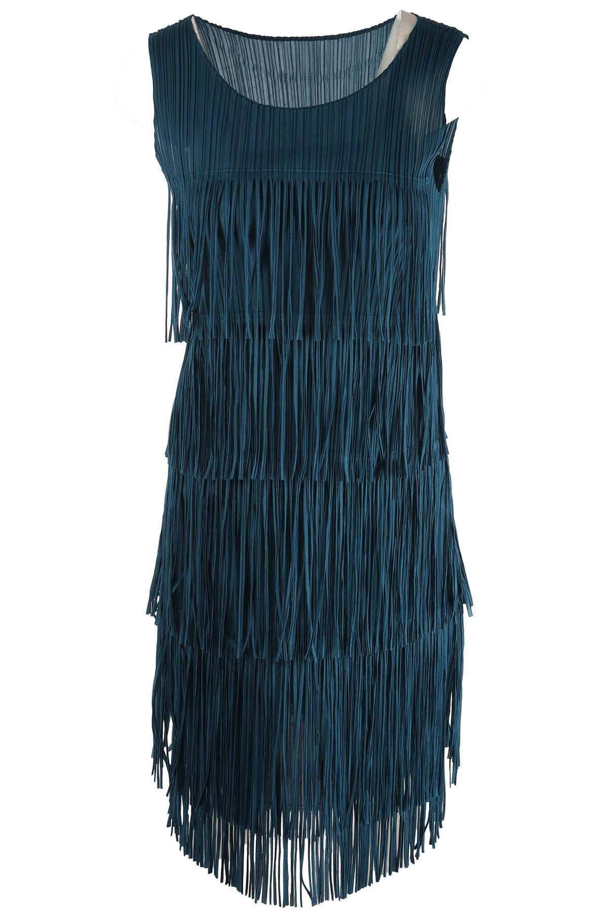 PLEATS PLEASE ISSEY MIYAKE BLUE MIDI DRESS JP 2 UK 6