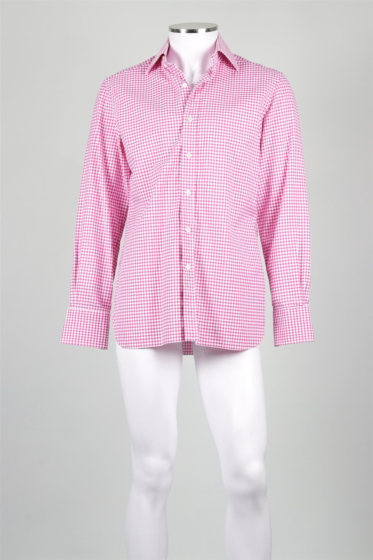 TOM FORD PINK MEN'S COTTON SHIRT EU 40 UK 40