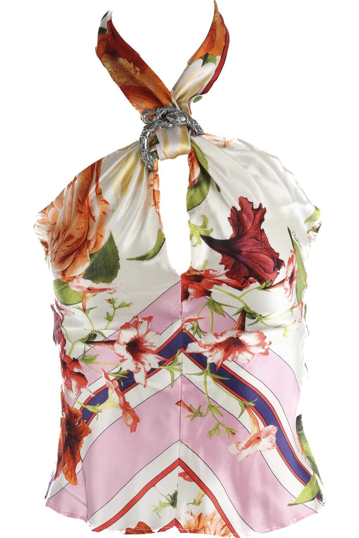 ROBERTO CAVALLI MULTI SILK TOP IT 38 UK 6