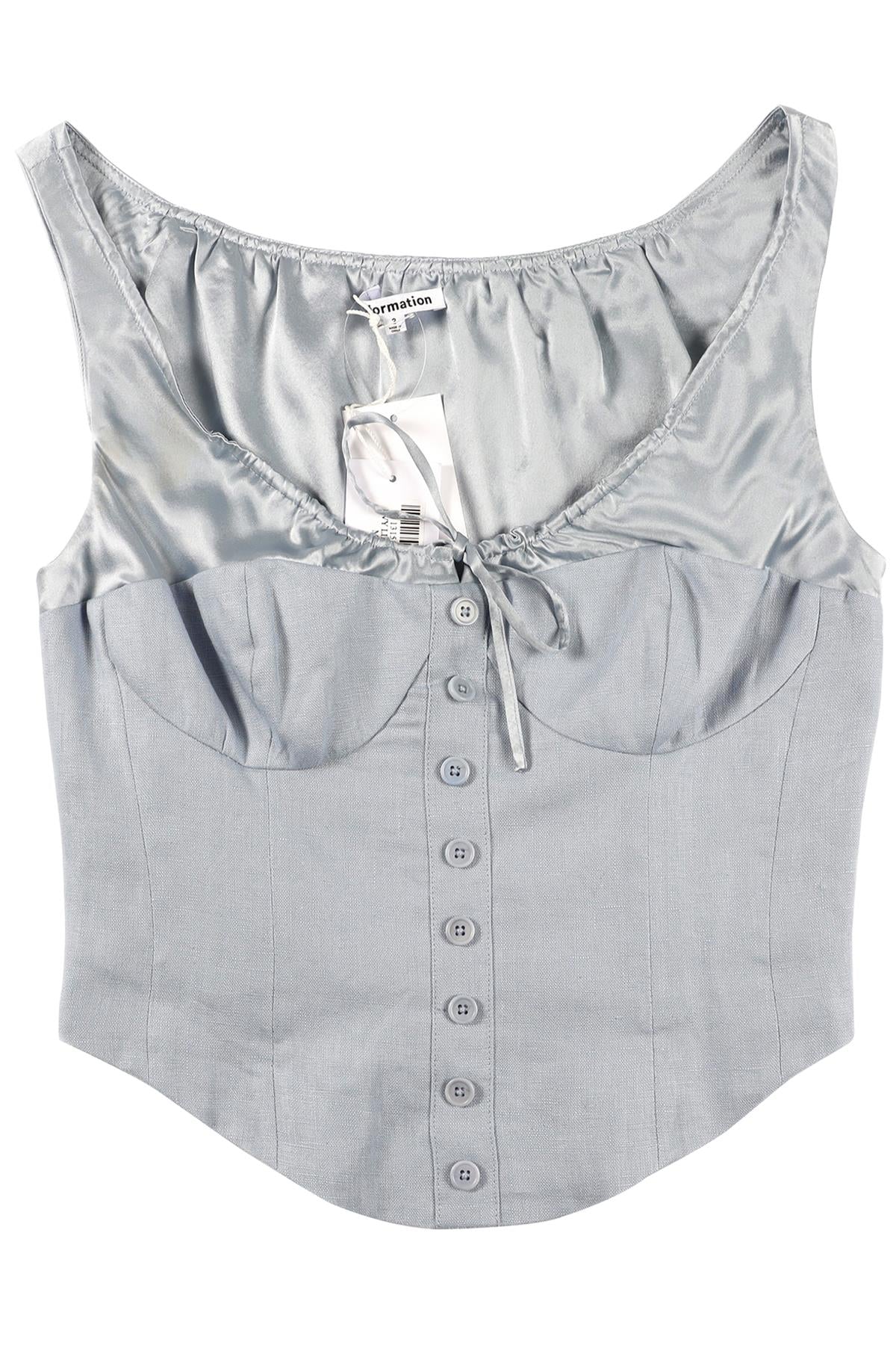 REFORMATION BLUE LINEN TOP US 2 UK 6