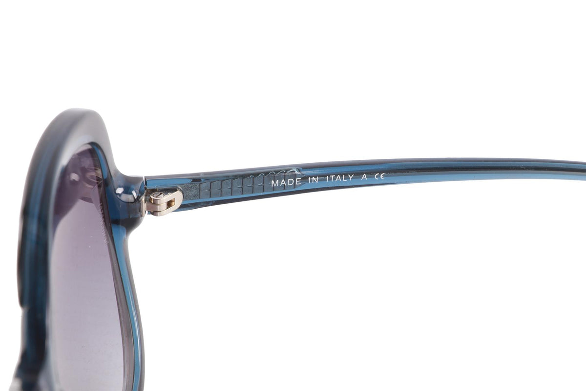 CHANEL BLACK ROUND FRAME ACETATE SUNGLASSES