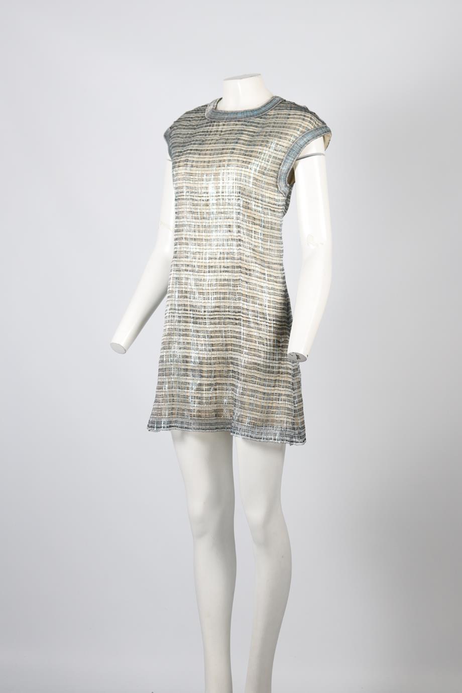 BALENCIAGA LEATHER AND KNIT MINI DRESS FR 40 UK 12