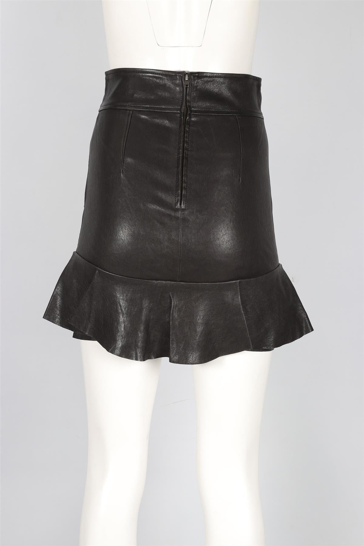 ISABEL MARANT BLACK LEATHER MINI SKIRT FR 36 UK 8