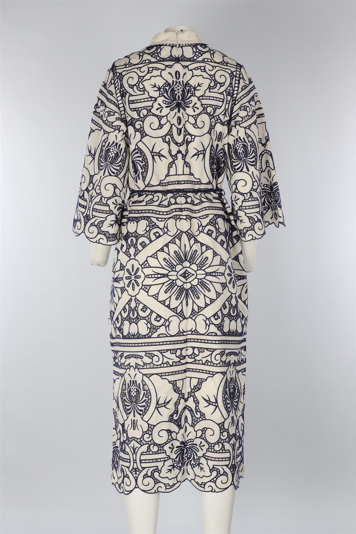 ZIMMERMANN CREAM COTTON MAXI DRESS 3 UK 14