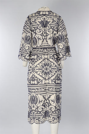 ZIMMERMANN CREAM COTTON MAXI DRESS 3 UK 14