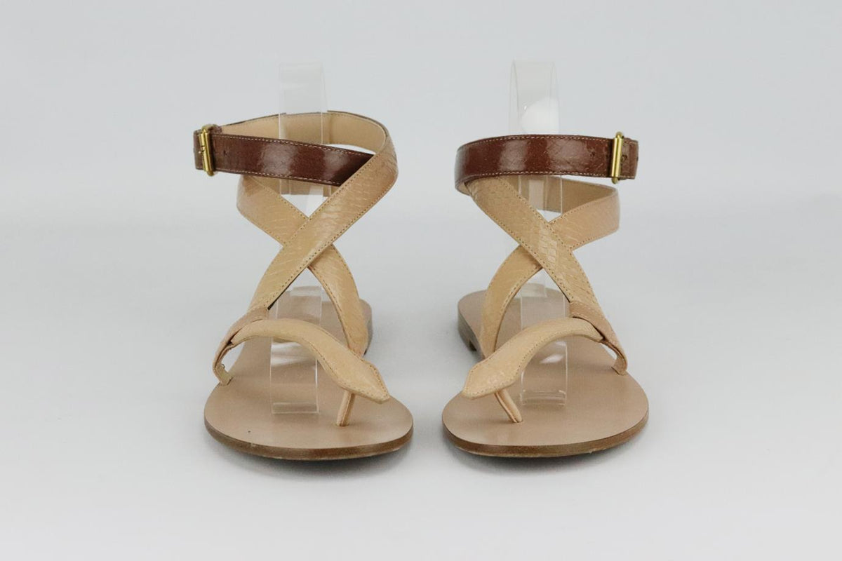 CHRISTIAN DIOR POISON-D SNAKE EFFECT LEATHER SANDALS EU 38 UK 5 US 8
