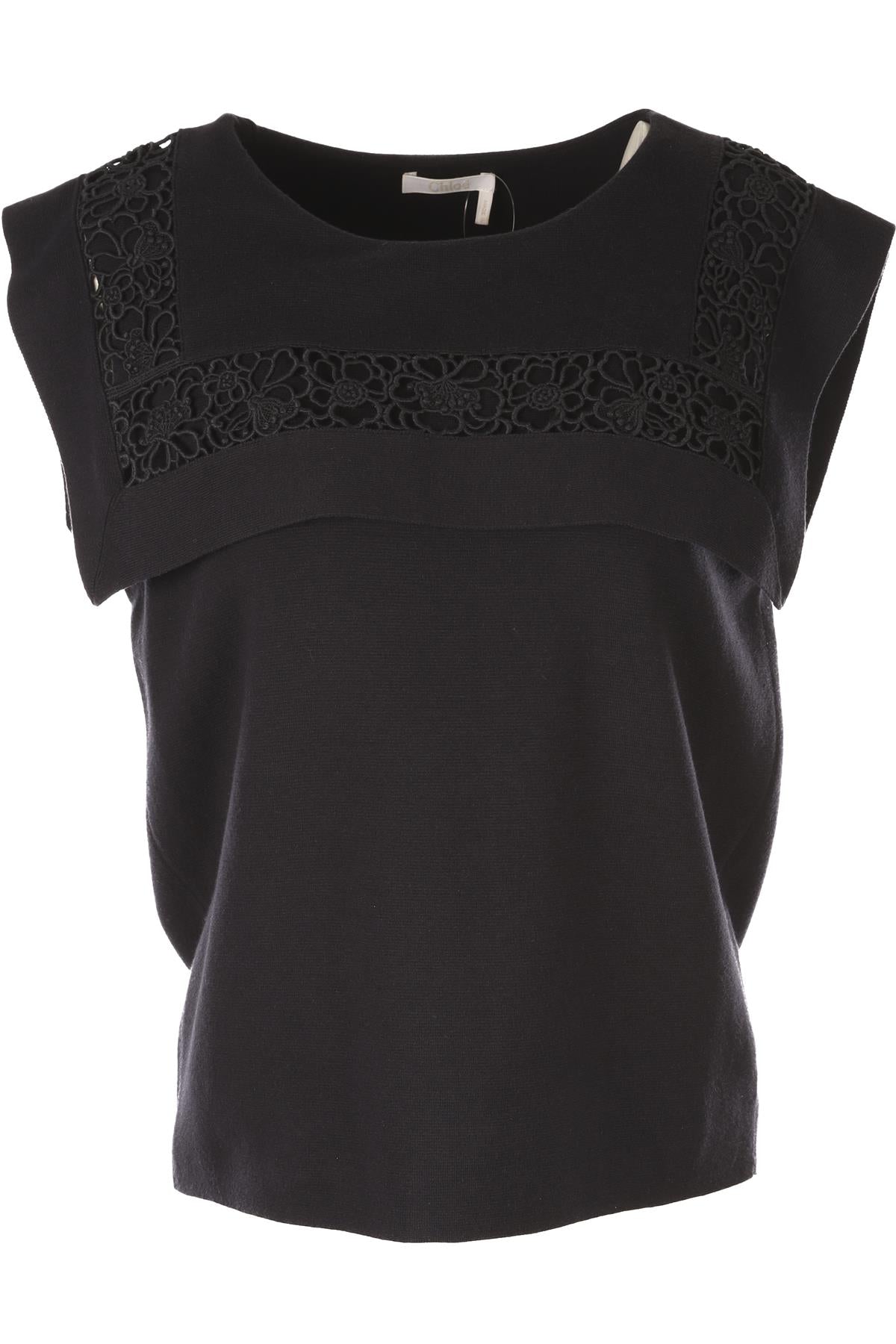 CHLOÉ NAVY COTTON TOP MEDIUM