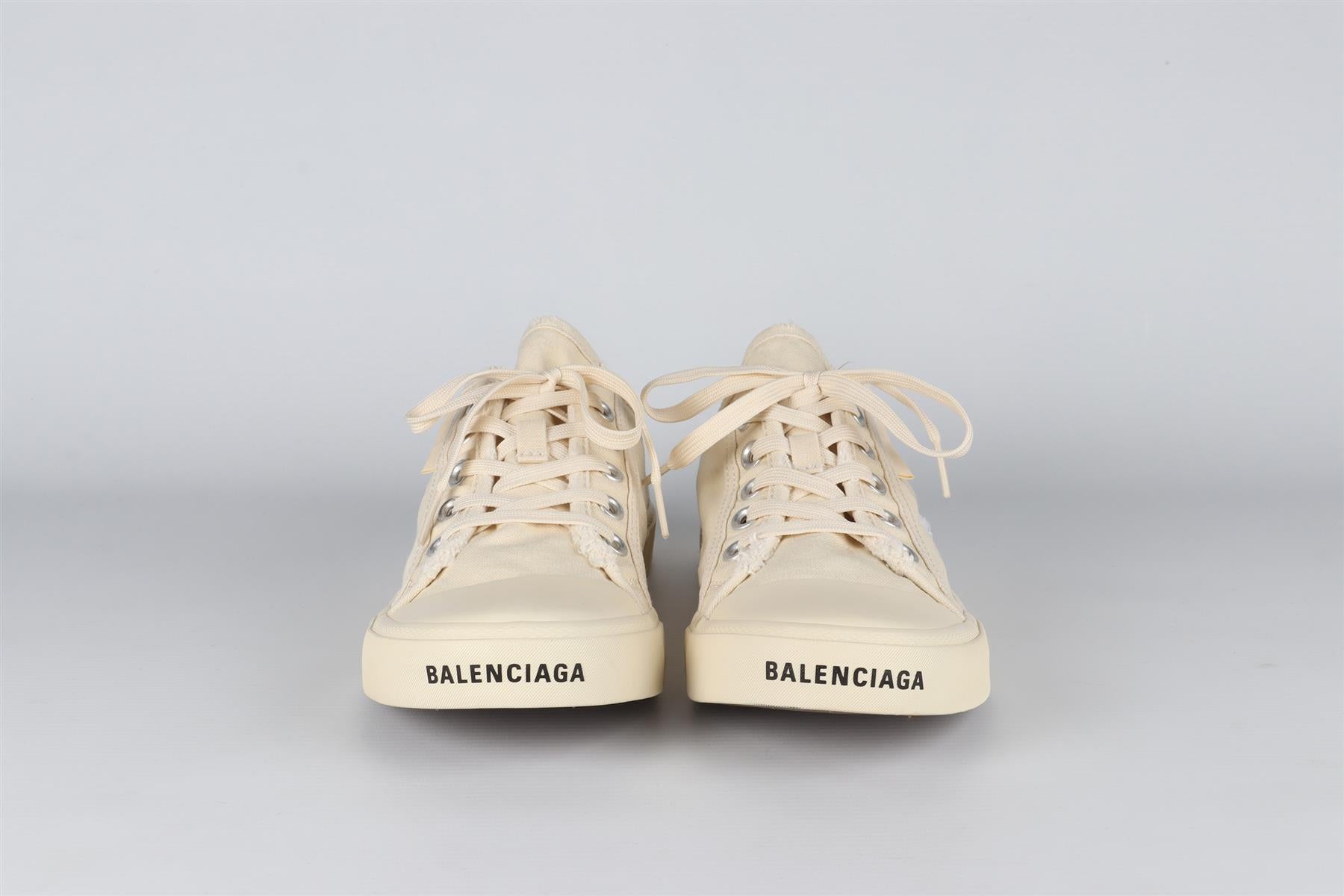 BALENCIAGA ECRU PARIS CANVAS SNEAKERS EU 40 UK 7 US 10