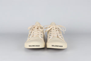 BALENCIAGA ECRU PARIS CANVAS SNEAKERS EU 40 UK 7 US 10