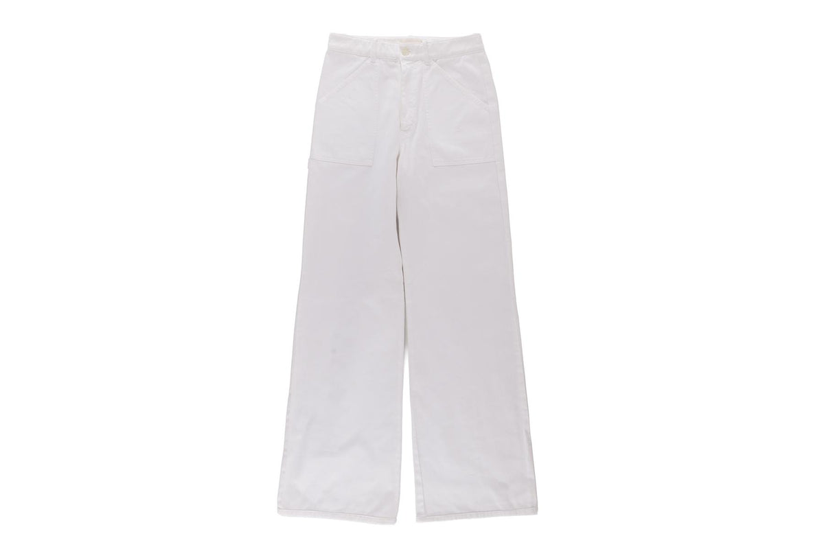 NILI LOTAN WHITE COTTON WIDE LEG PANTS US 2 UK 6