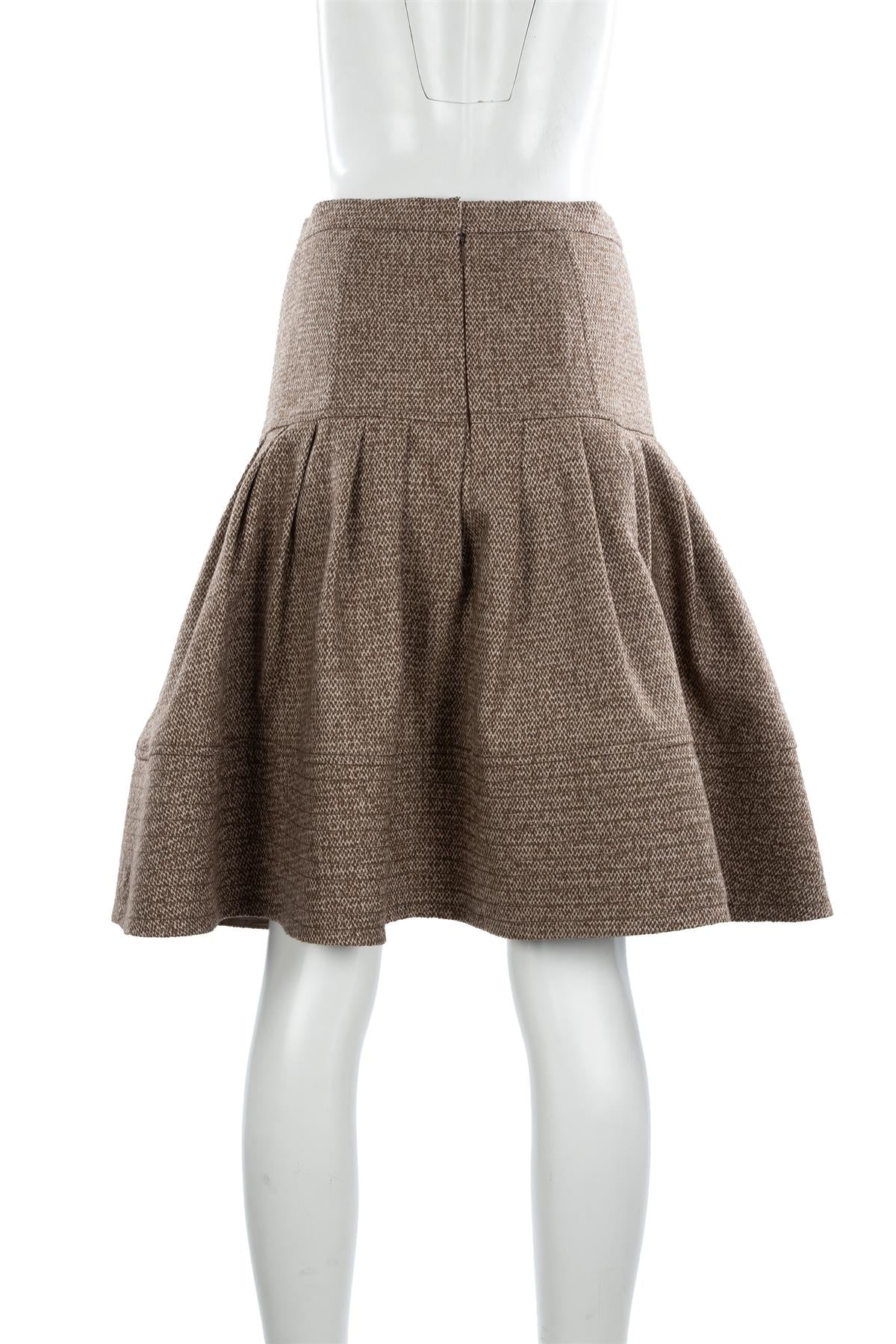 OSCAR DE LA RENTA BROWN 2009 WOOL SKIRT US 4 UK 8