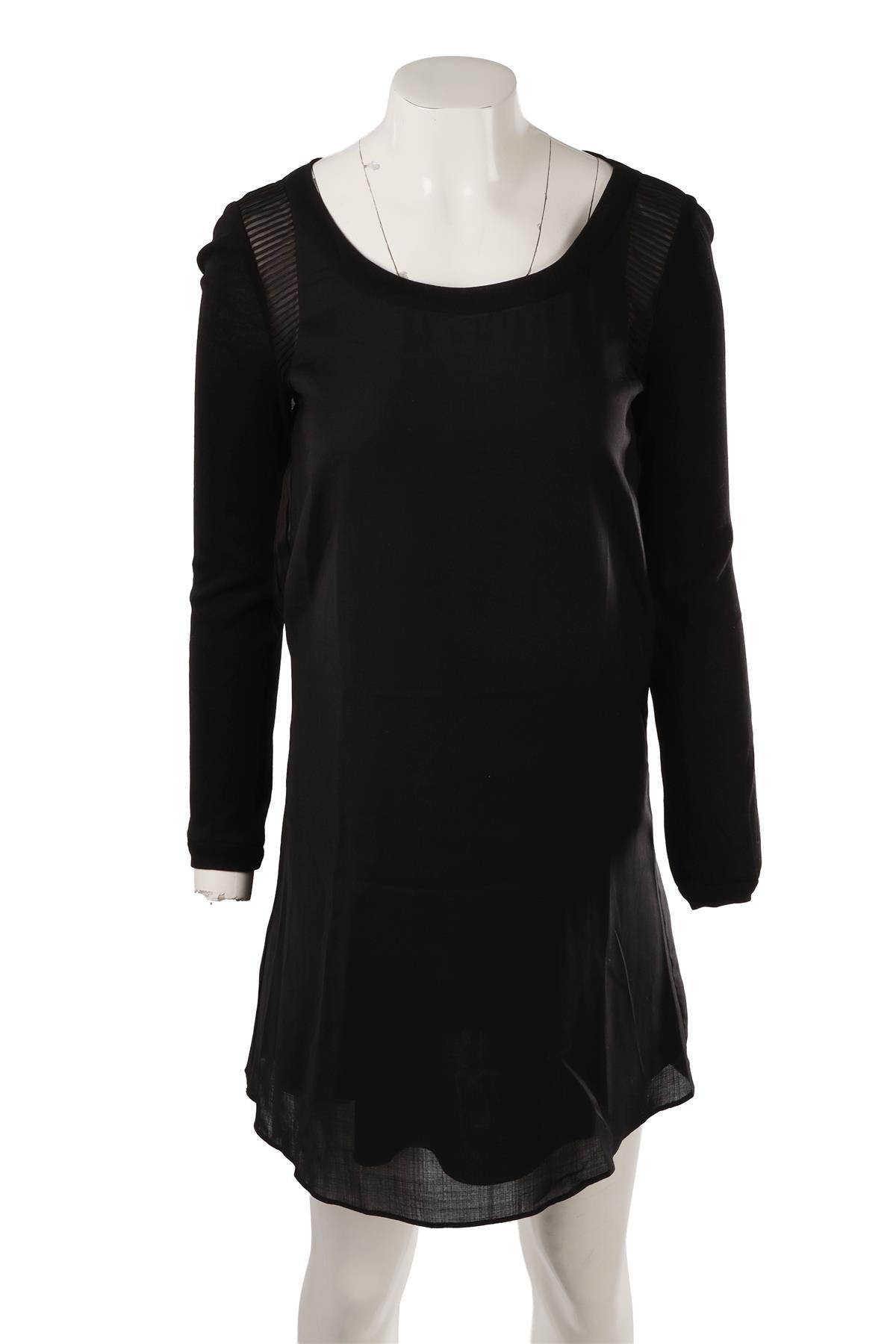 BLACK SILK MINI DRESS