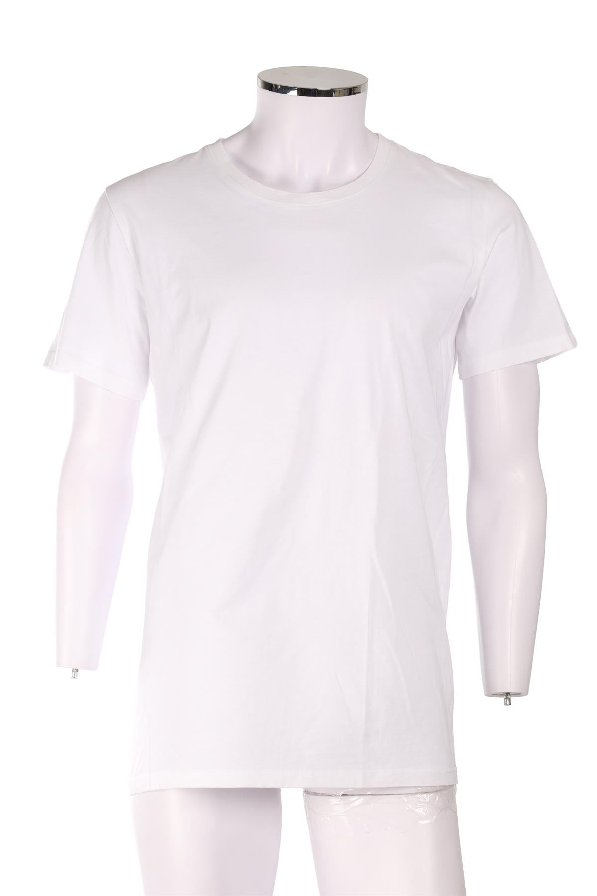BALMAIN WHITE MEN'S COTTON T-SHIRT LARGE