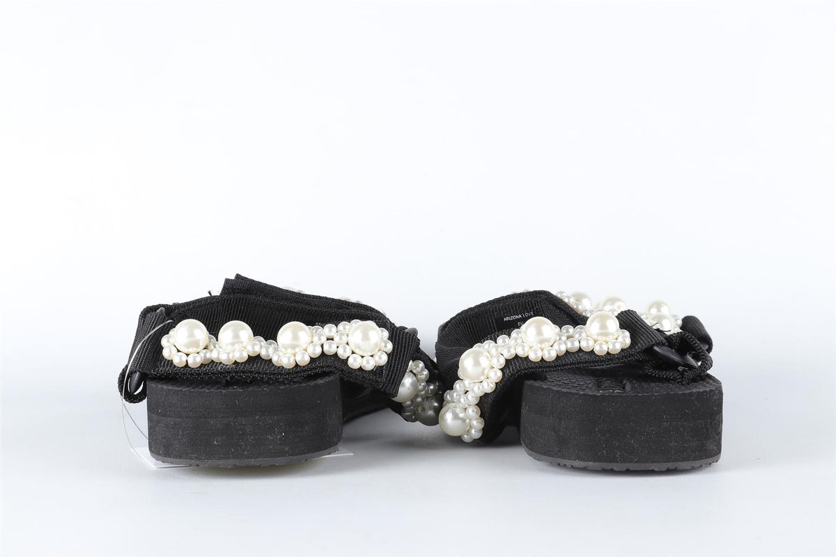 ARIZONA LOVE BLACK PEARL AND RUBBER SANDALS EU 38 UK 5 US 8
