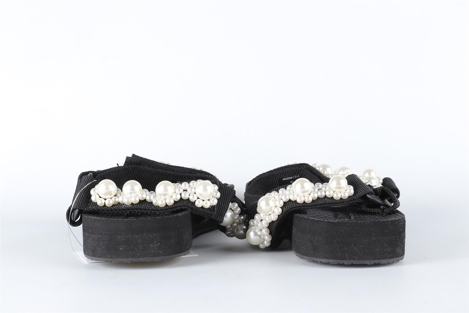 ARIZONA LOVE BLACK PEARL AND RUBBER SANDALS EU 38 UK 5 US 8