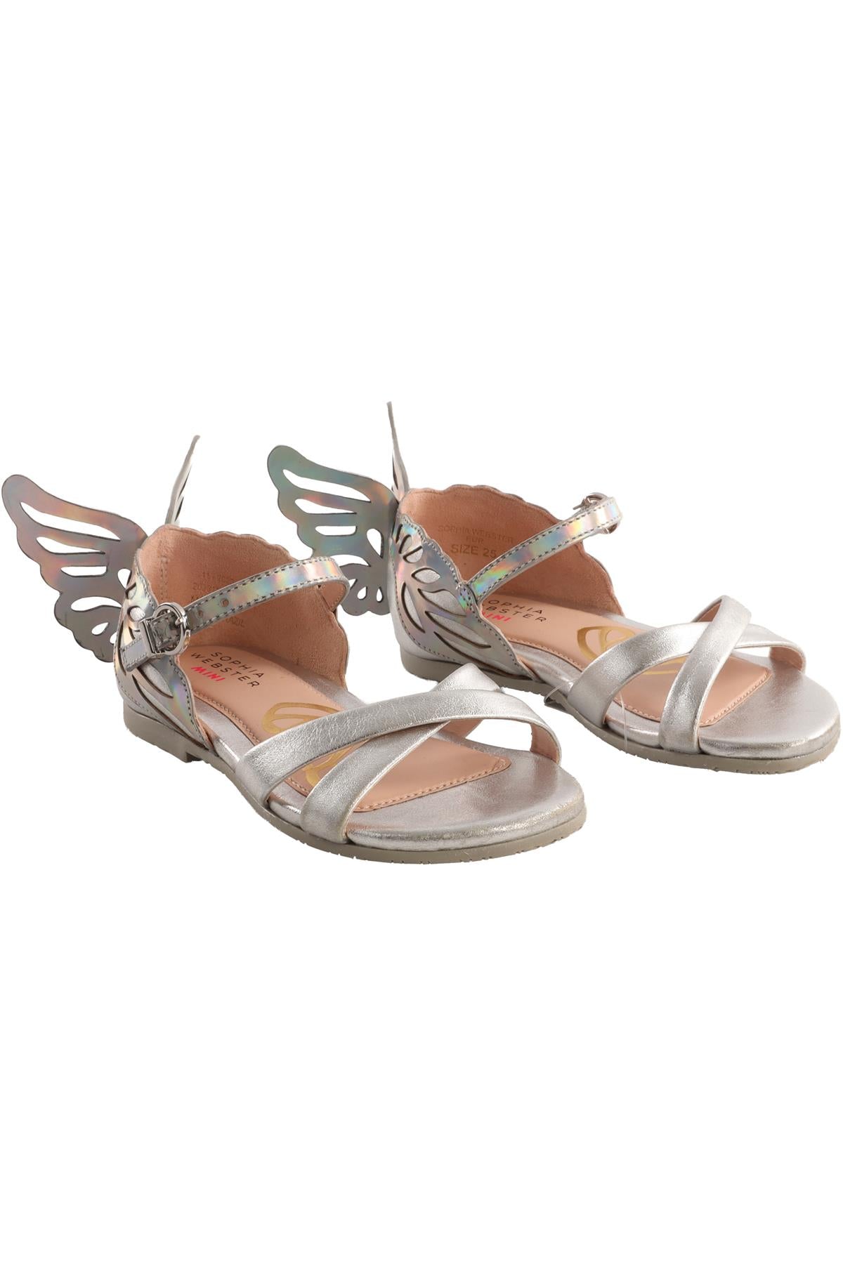 SOPHIA WEBSTER SILVER KIDS GIRLS SANDALS EU 28 UK 10 US 11