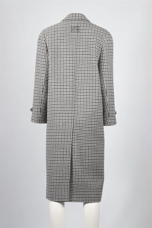 MIU MIU GREY HOUNDSTOOTH WOOL COAT IT 38 UK 6