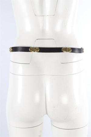 ISABEL MARANT BLACK LEATHER WAIST BELT MEDIUM