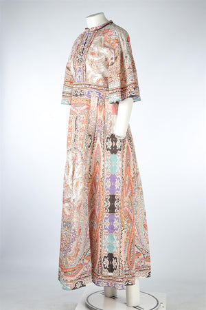 ETRO MULTI COTTON MAXI DRESS IT 46 UK 14