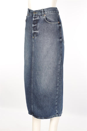 RAEY BLUE DENIM MAXI SKIRT UK 12