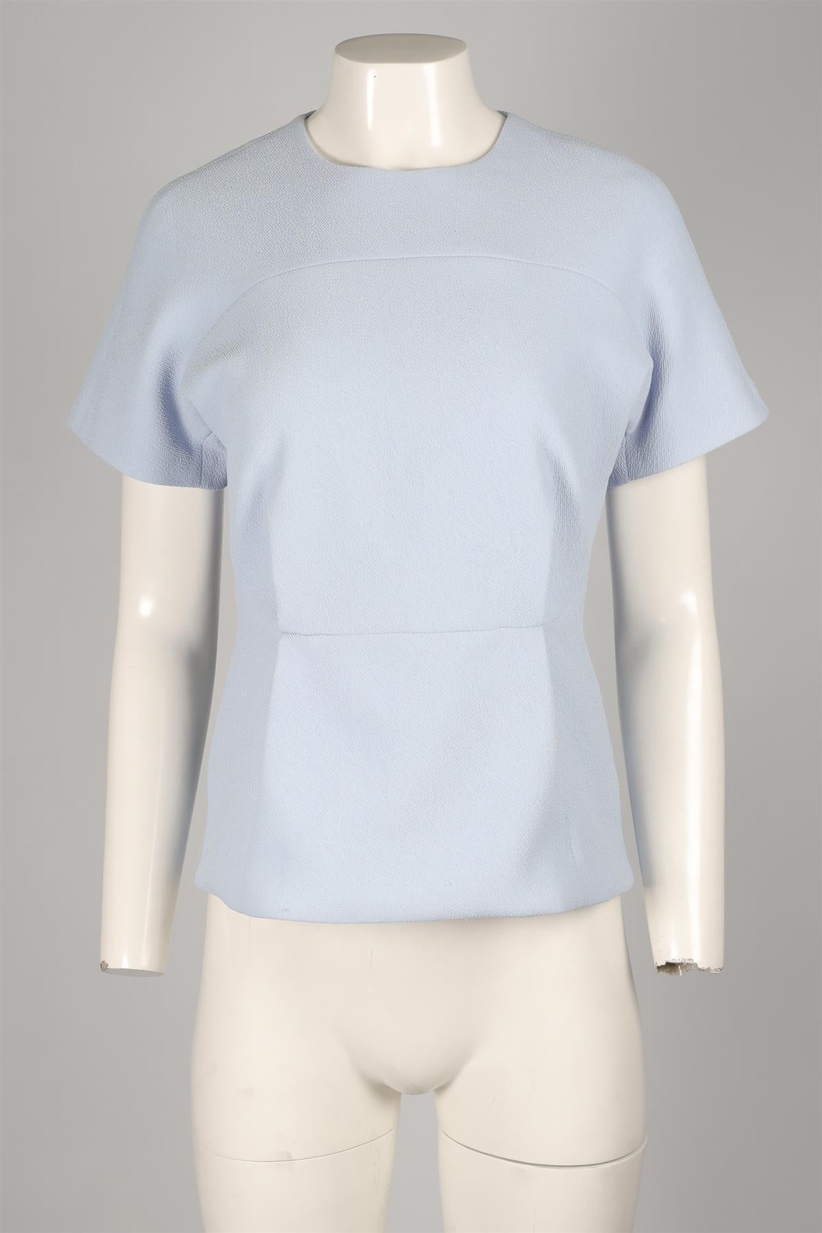 EMILIA WICKSTEAD BLUE CREPE TOP UK 12