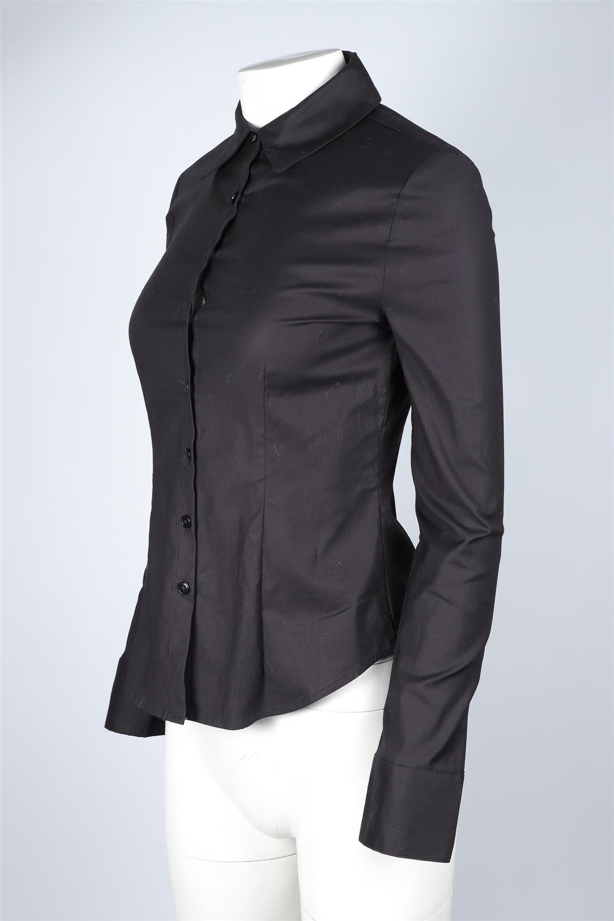 REFORMATION BLACK COTTON SHIRT US 2 UK 6