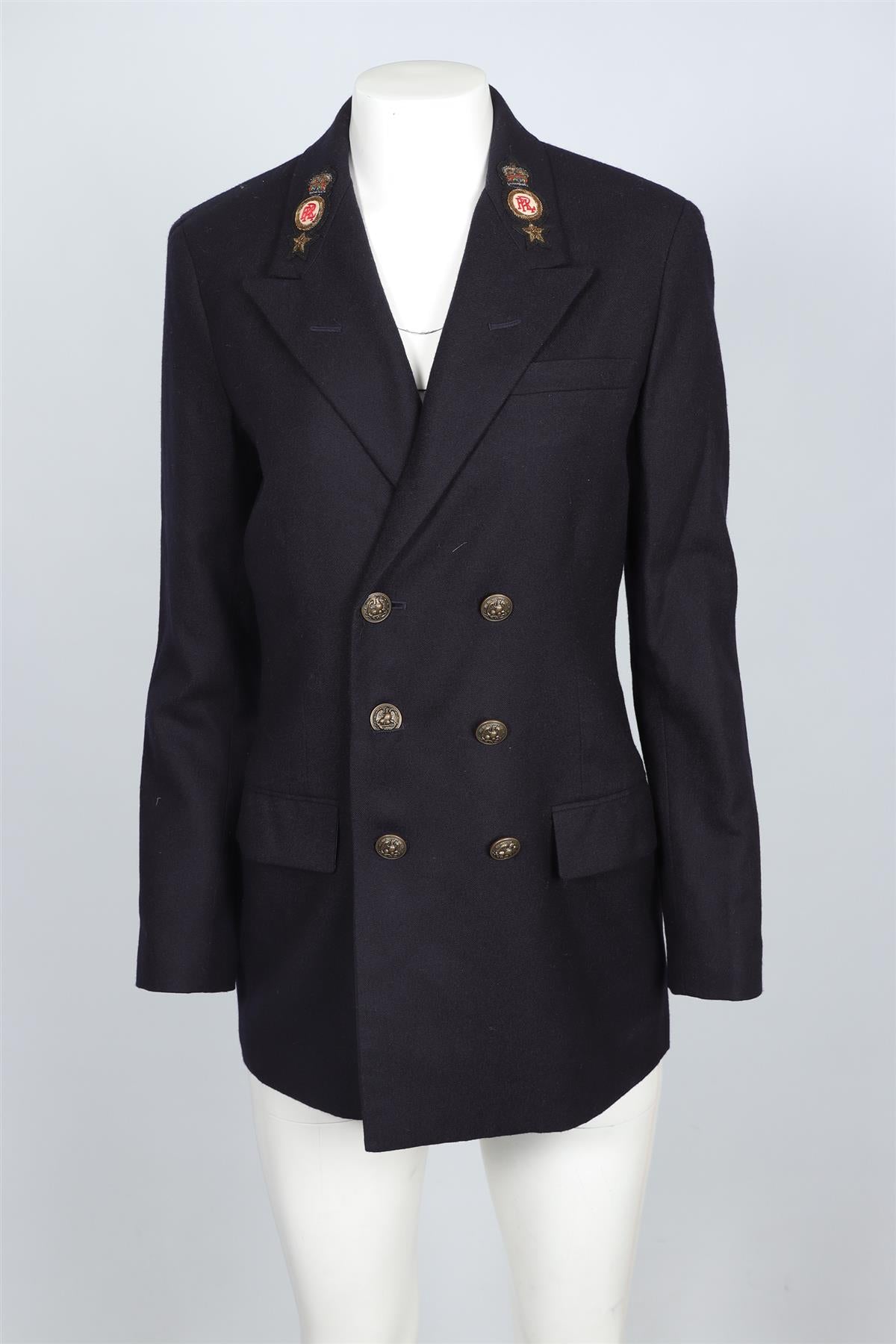 POLO RALPH LAUREN NAVY WOOL BLAZER UK 4