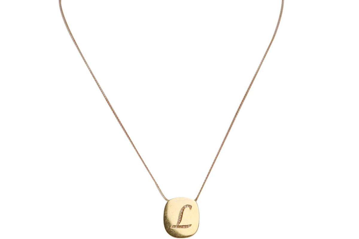 CARBON AND HYDE INITIAL 14K YELLOW GOLD CHAIN NECKLACE