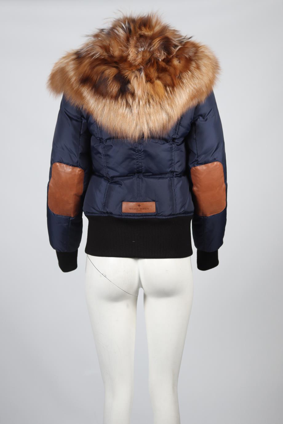 NICOLE BENISTI PADDED FOX FUR AND SHELL DOWN JACKET SMALL