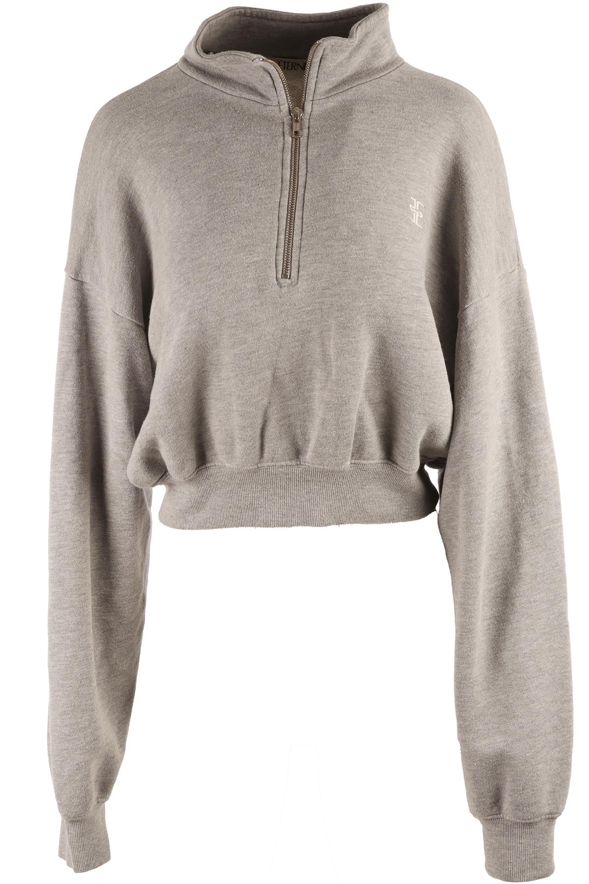 ETERNE GREY COTTON SWEATSHIRT SMALL