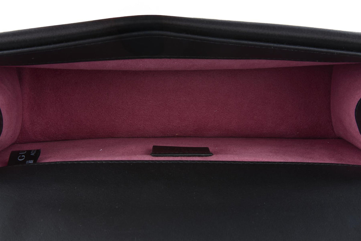 GUCCI BLACK DIONYSUS SMALL SATIN SHOULDER BAG