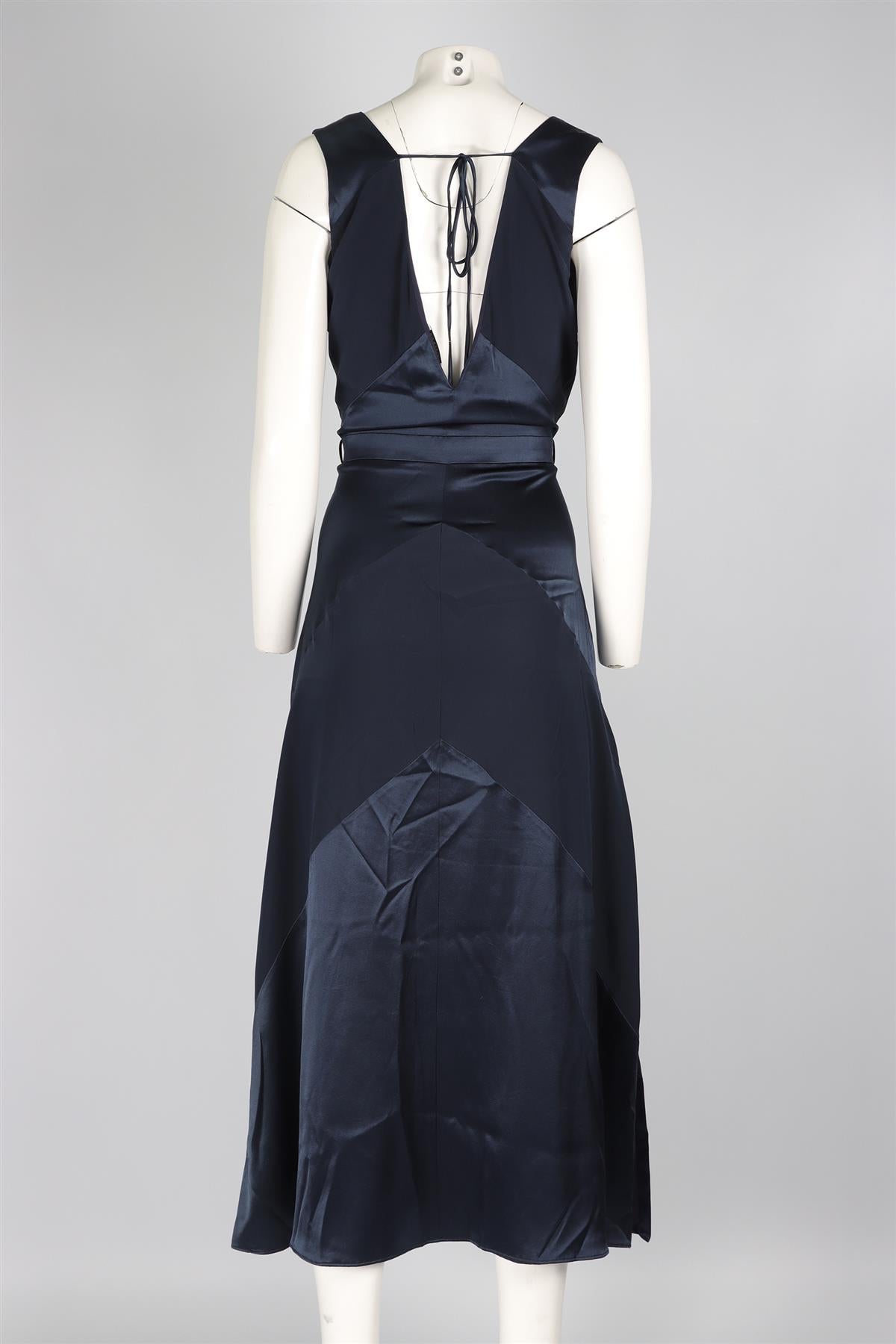 ALTUZARRA NAVY SILK MAXI DRESS IT 42 UK 10