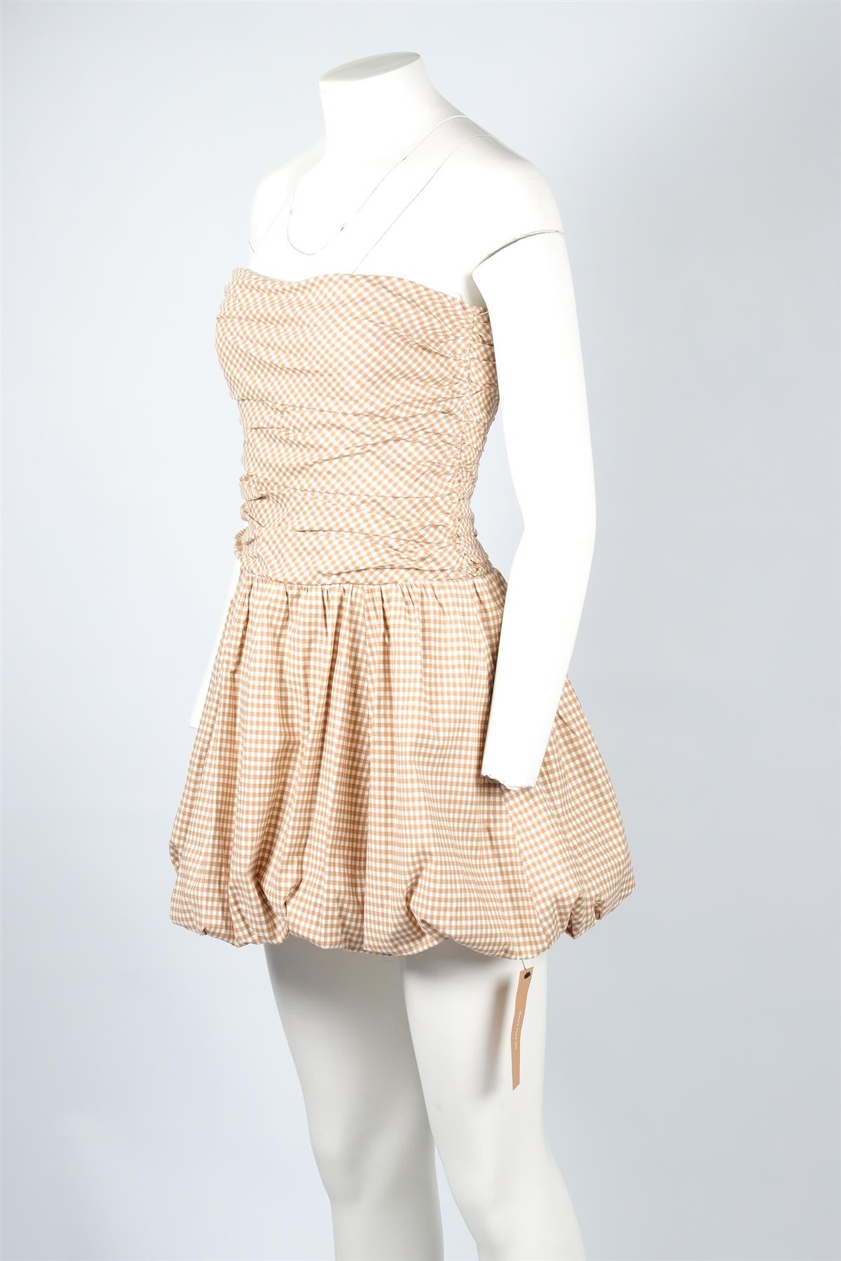 REFORMATION BROWN COTTON MINI DRESS US 4 UK 8