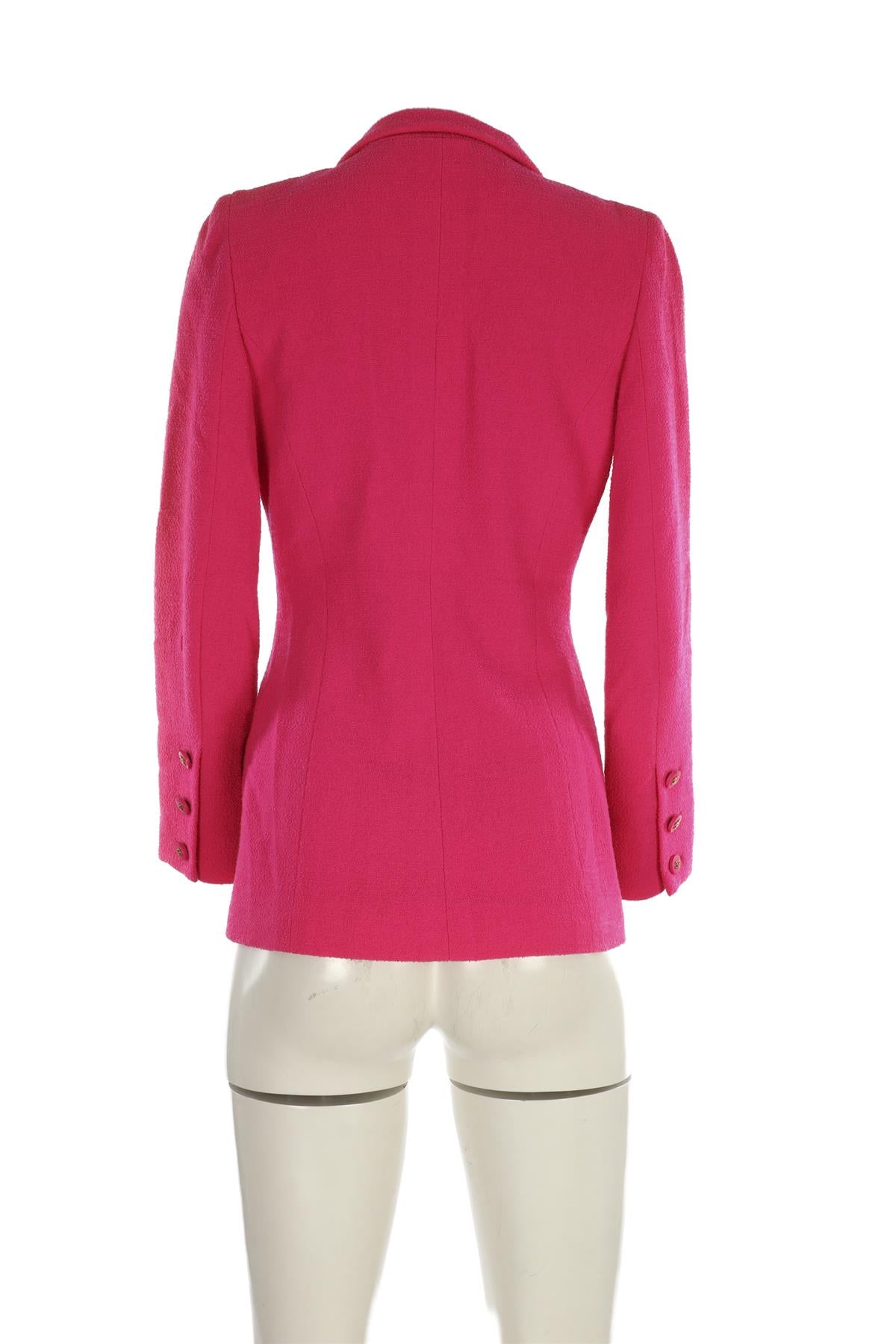 CHANEL PINK 1995 WOOL BLAZER FR 36 UK 8