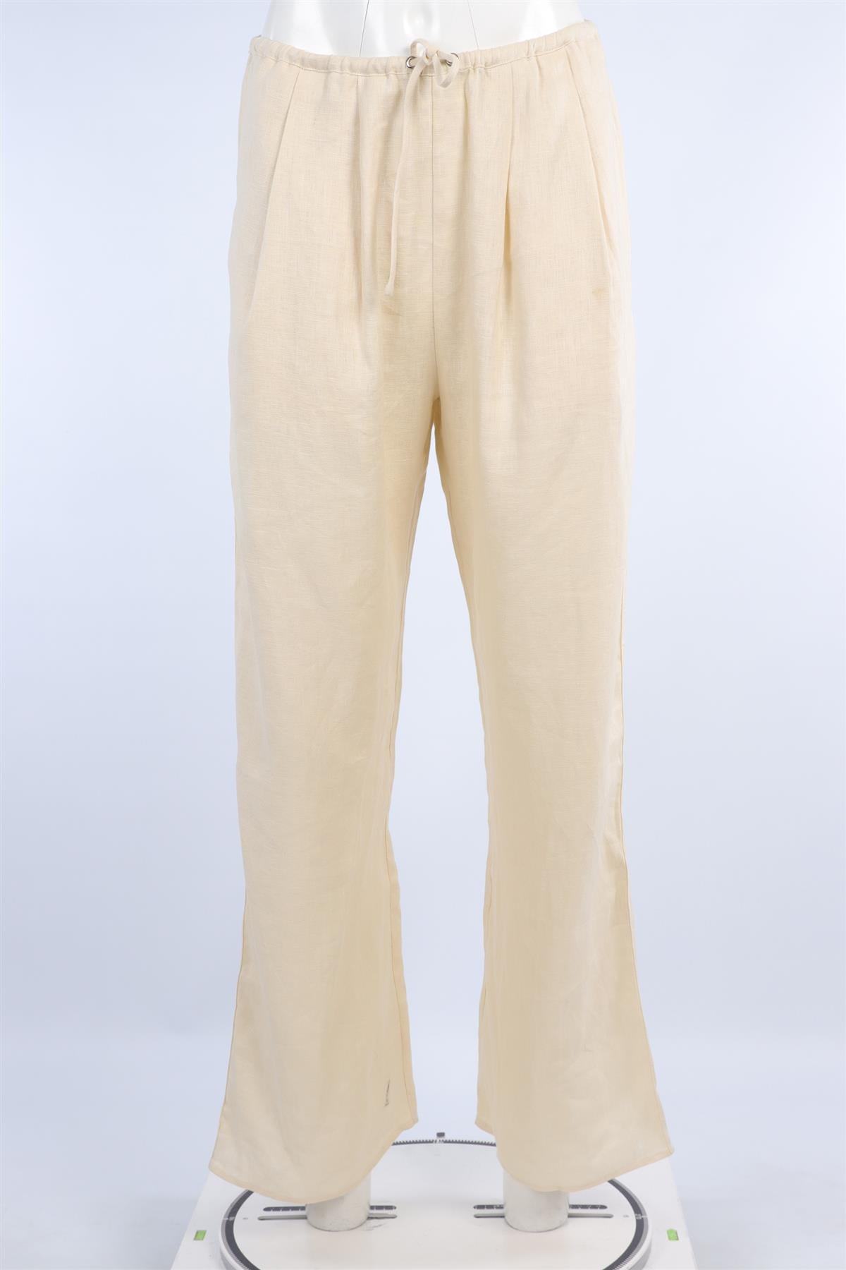 DISSH BEIGE LINEN STRAIGHT LEG PANTS AU 8 UK 8