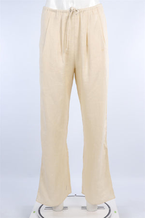 DISSH BEIGE LINEN STRAIGHT LEG PANTS AU 8 UK 8