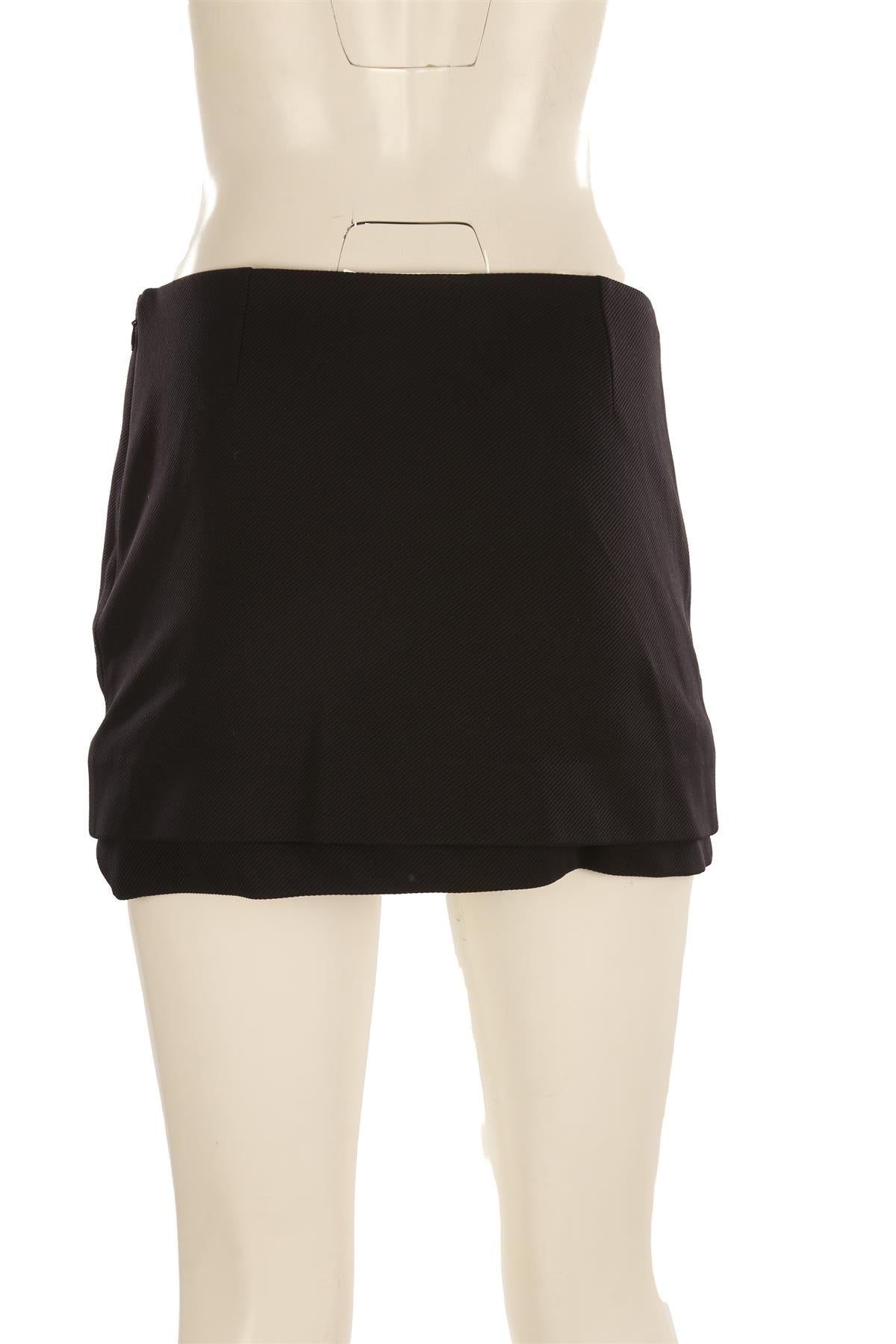 DIANE VON FURSTENBERG BLACK WOVEN MINI SKIRT US 4 UK 8