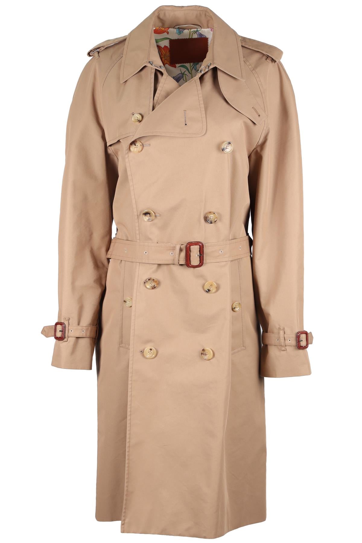 GUCCI TAN SEQUIN AND COTTON TRENCH COAT IT 42 UK 10