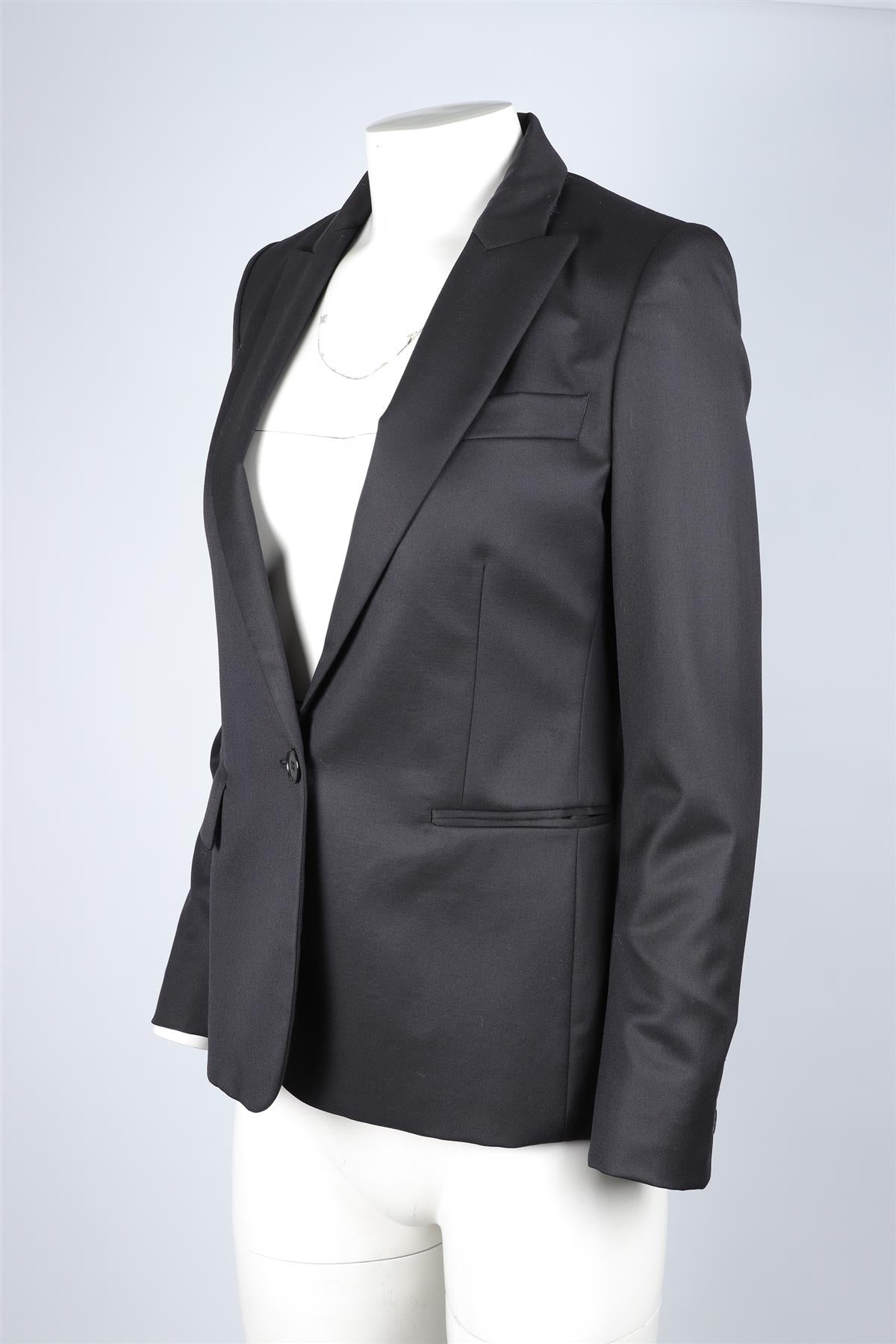 STELLA MCCARTNEY BLACK WOOL BLAZER IT 36 UK 4
