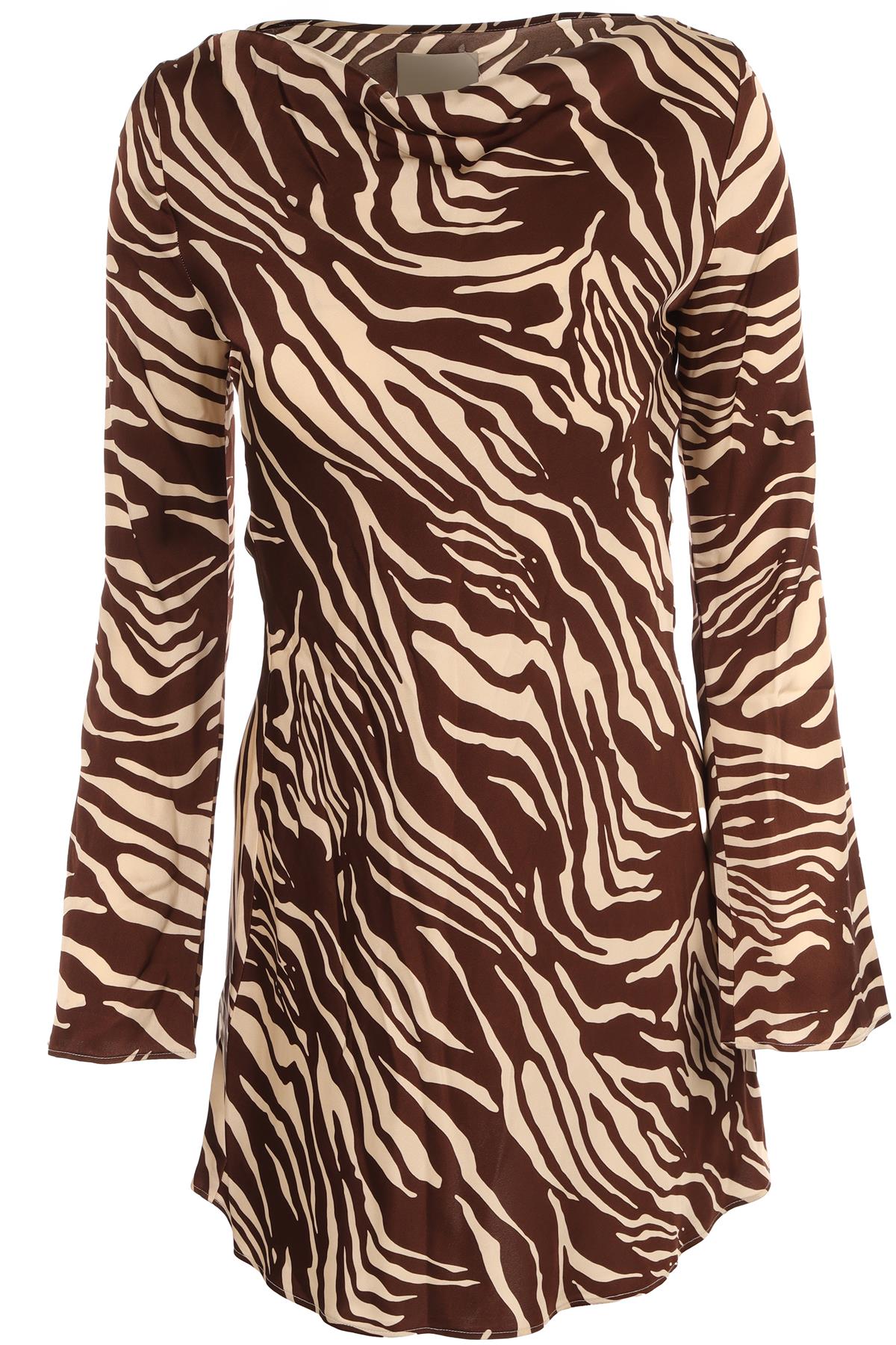 REFORMATION BROWN SATIN MINI DRESS XSMALL
