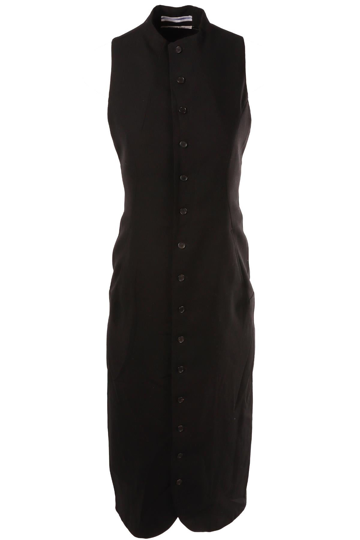 BLACK WOOL MAXI DRESS
