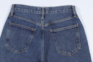 AGOLDE NAVY HIGH RISE WIDE LEG JEANS W24 UK 6