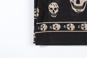 ALEXANDER MCQUEEN BLACK COTTON SCARF